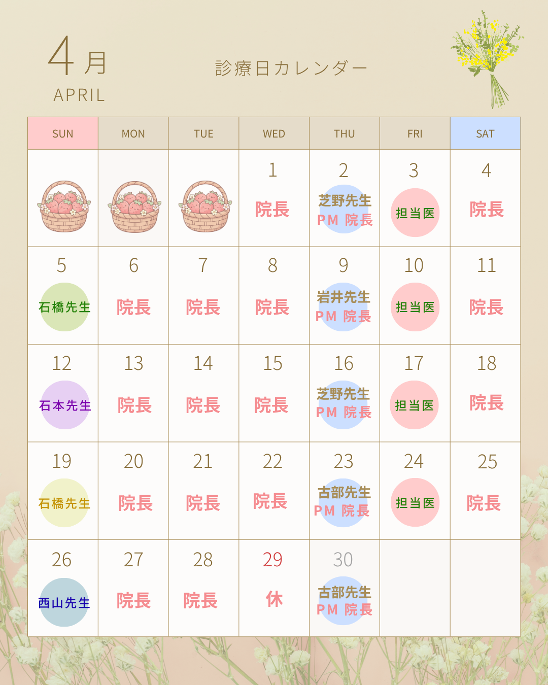 2026年4月 診療担当医師